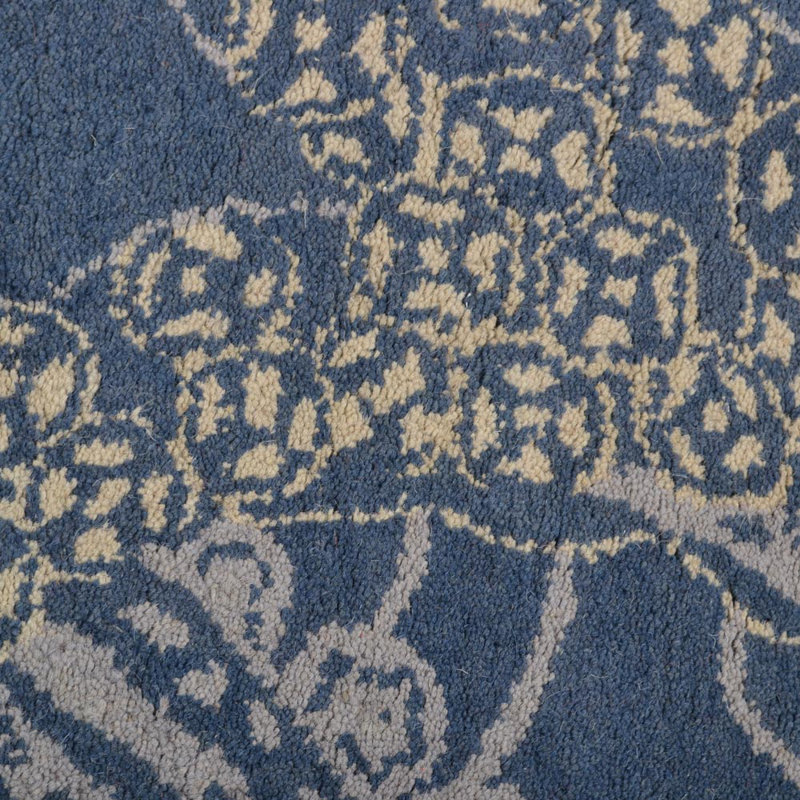 Glasscock Hand Tufted Wool Eco-Friendly Area Rugs - Rectangle, Blue Beige Color, Contemporary Modern Design, High Pile Thick Handmade Anti Skid Area Rugs for Living Room, Bed Room