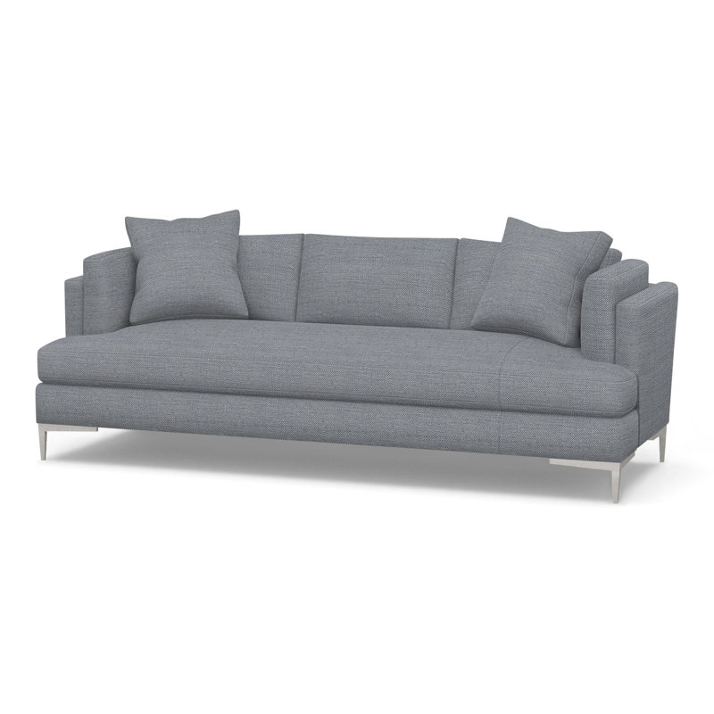 Aiden Upholstered 90.5'' Sofa, Polished Stainless, Perigold Willa Haze