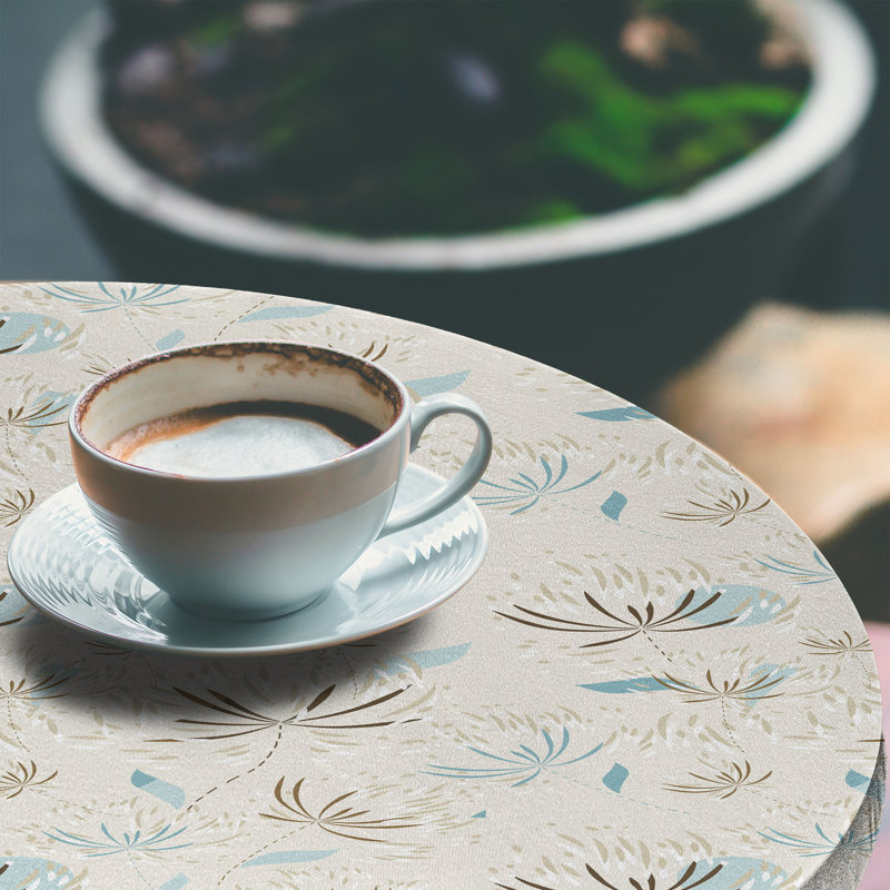 Winston Porter Garden Art Fitted Round TableclotTablecloth Multicolor 74716, 67.72" Round