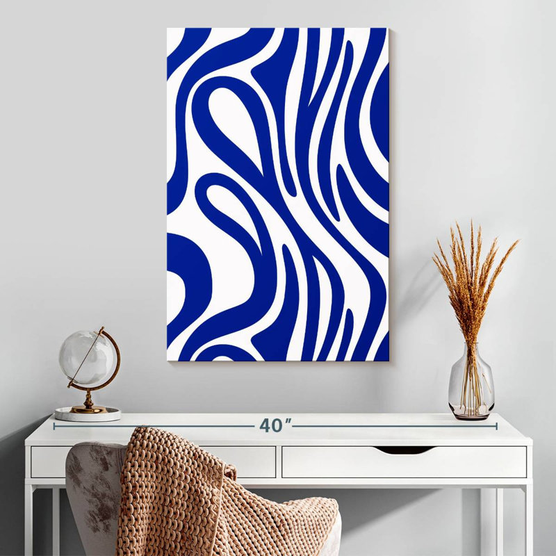 Avery Navy Blue Swirl Pattern, 30" H x 20" W