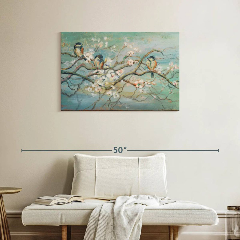 Branche de printemps Brampt avec oiseaux