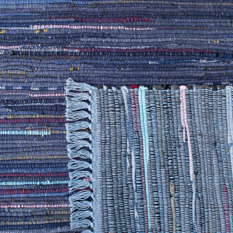 Mclean Rag Rug Flat Weave Cotton Striped Rug, Rectangle 3' x 5'