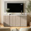 Buffet moderne 4 portes en bois de travertin 66,9 po Corentin avec tablettes réglables pour la cuisine-125370102