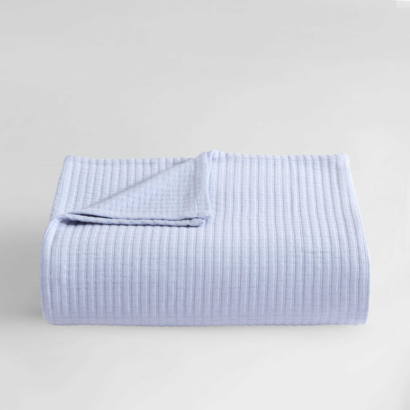Couverture en coton Calvin Klein Subway Tile Matelasse, Bleu, Grand lit