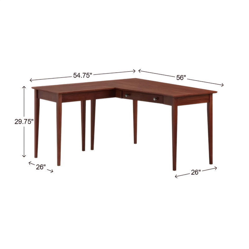Bureau en bois massif gauche Malani, Cerisier Washington