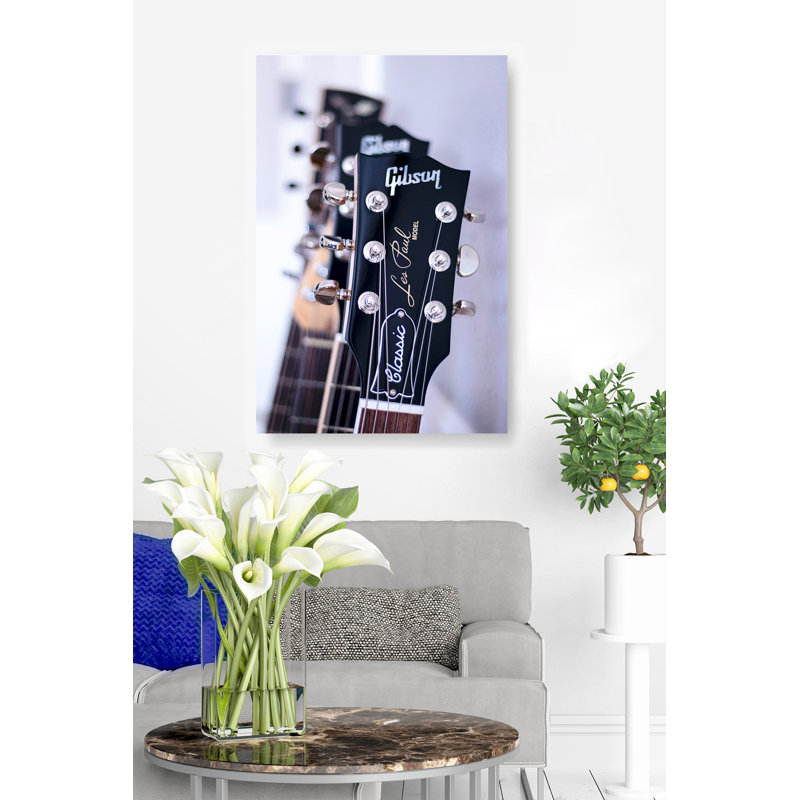 Têtes de guitare en foyer, Gibson Les Pauls, H 24 po x l 36 po x P 1,5 po