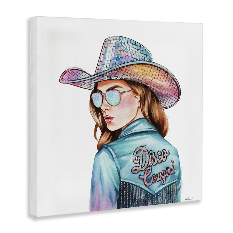 Toile disco, portrait par Cowboy, design par Amanda Greenwood, H 24 po x l 24 po