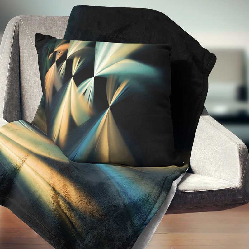 Motif de fractales abstraites flottantes - coussin abstrait imprimé, 18 po x 18 po, Coussin décoratif