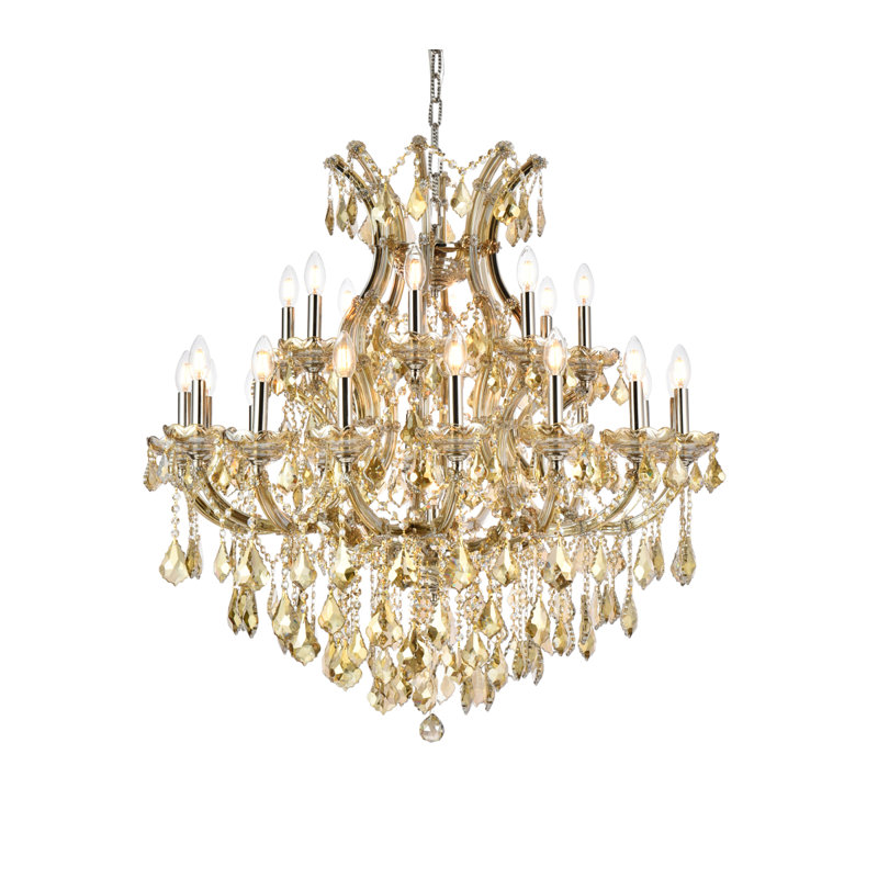 Stockard 24 - Light Chandelier, Royal Cut, Golden Teak (Smoky), Golden Teak