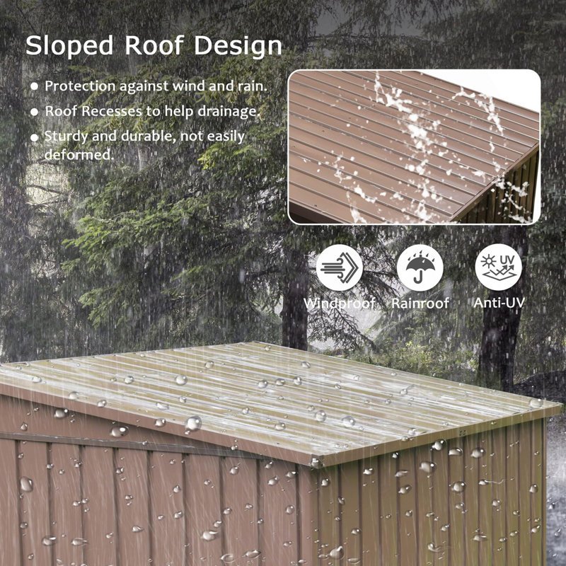 Outdoor Storage Shed 6X4 FT, Metal Tool Sheds Storage House With Lockable Double Door, Large Bike Shed Waterproof For Garden, Backyard, Lawn