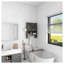 Meuble de salle de bain mural à installer au-dessus des toilettes, avec tablette ajustable et porte-serviettes.
