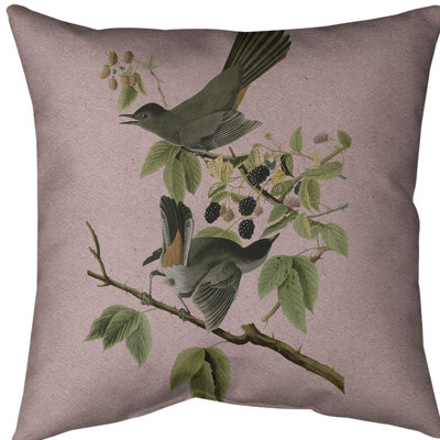 Coussin décoratif à chat oiseau