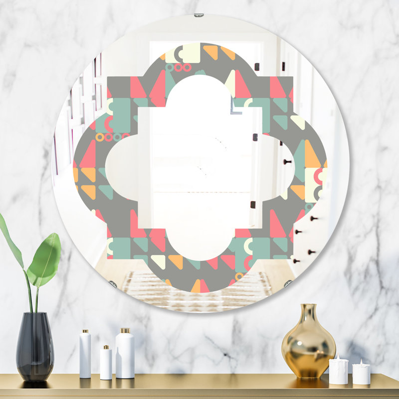 Miroir mural éclectique Quatrefoil, H 24 po x l 24 po
