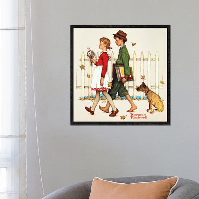 Young Love: Walking to School by Norman Rockwell - 1 Piece Wall Art on Canvas