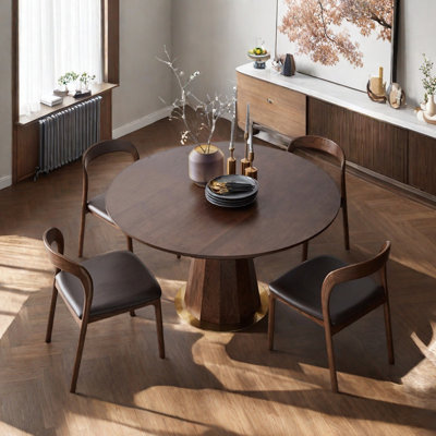 Table de salle à manger de luxe en bois de noyer - stable et élégante
