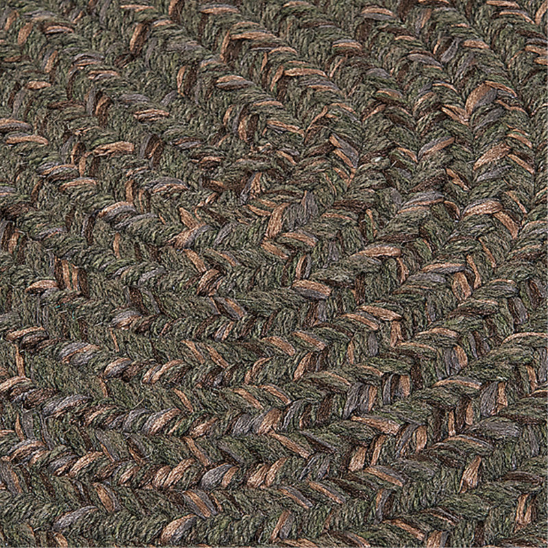 Tapis de zone verte olivere tressée Abey, Ovale 5 pi x 8 pi