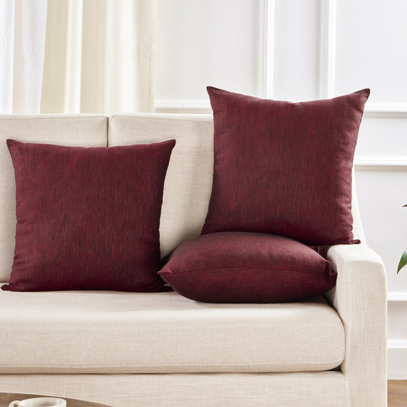 Montauk - 100% Pure Linen Pillow Cover, Red Garnet