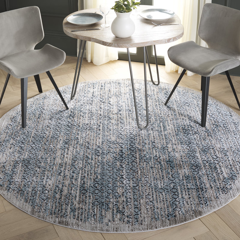 Mayflower Performance Geometric Rug, Round 6'7"