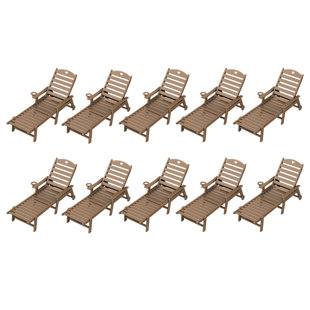 HDPE Patio Lounge chair(GREY,10Piece) (Set of 10)