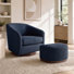 Fauteuil demi-tonneau pivotant avec repose-pieds Bennett