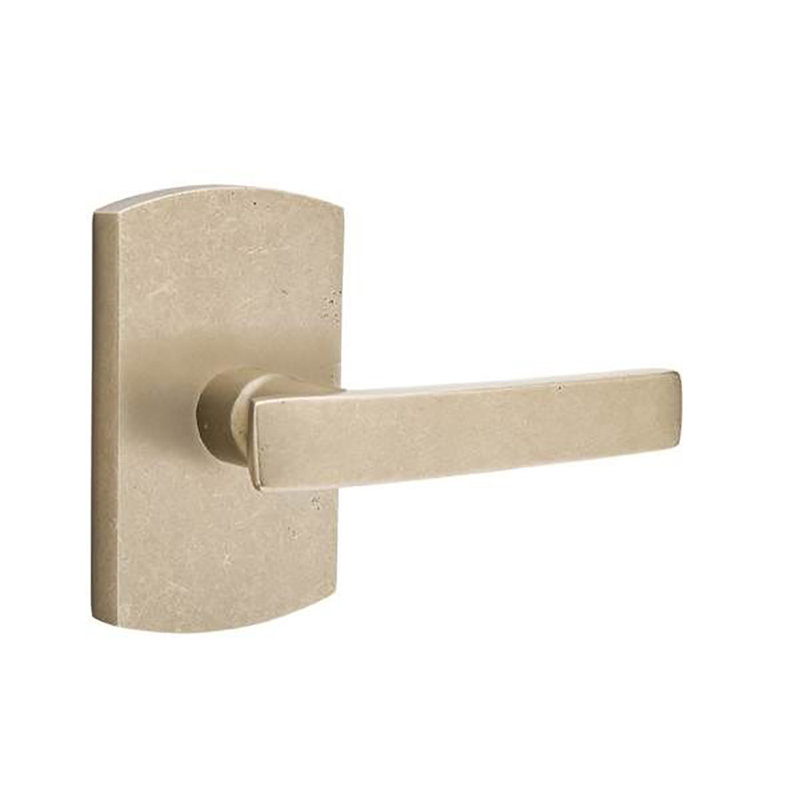 Yuma Double Dummy Door Lever, Right, Tumbled White Bronze