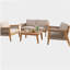 Ensemble de conversation modulaire d'extérieur 4 pièces en bois d'acacia et corde