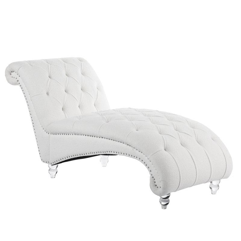 Chaise longue sans accoudoirs pour patio, Blanc, Transparent