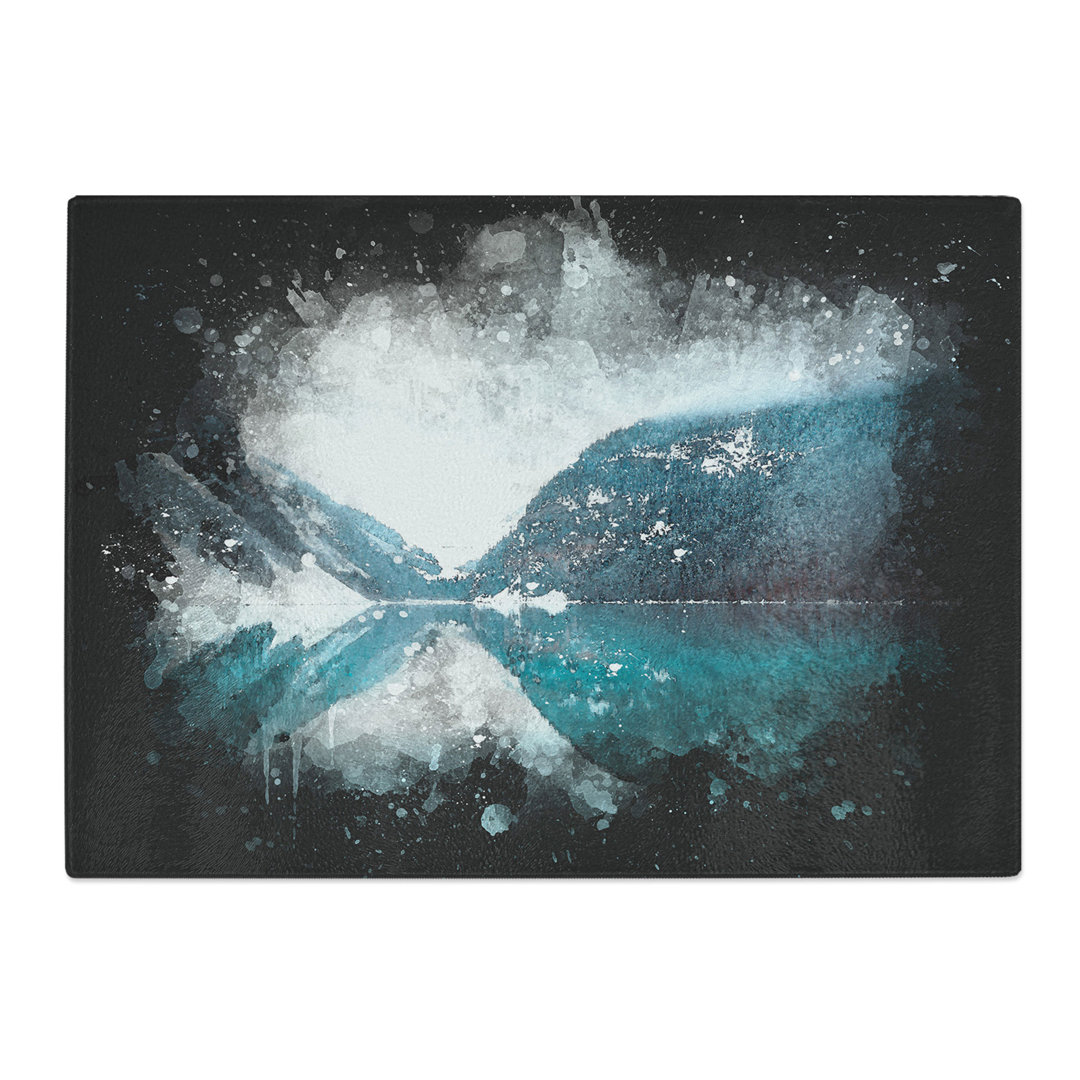 Tempered Glass Mountain Range Reflection Chopping Board