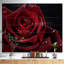 Rose rouge avec gouttes de pluie sur fond noir - impression d'art graphique-1503329179-1552381759
