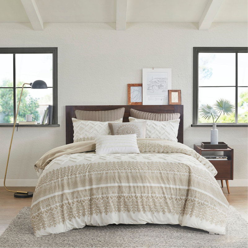 Ensemble de housse de couette en coton 3 pièces King / Cal King, King Duvet Cover + 2 Shams