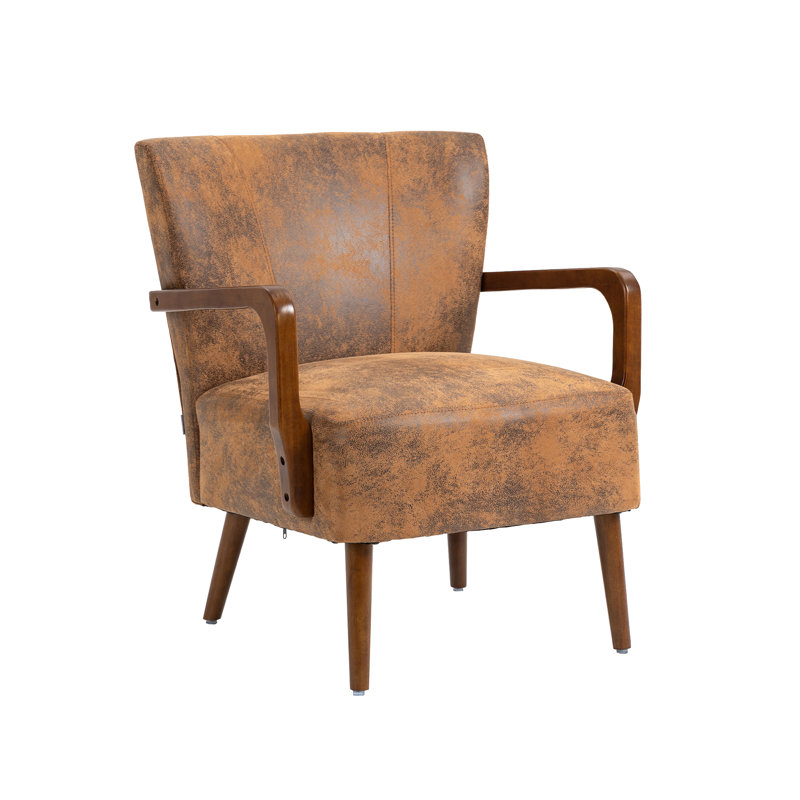 Fauteuil de 26,38 po de large Kardelen, Microsuède café
