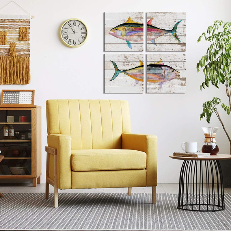 4 Piece Wrapped Canvas Wall Art