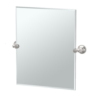 Tiara Wall Mount 24"H Rectangle Frameless Bathroom Vanity Mirror | Pivoting and Beveled Mirror