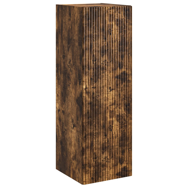 Linen Cabinet, 60cm H x 33cm W x 34.5cm D, Smoked Oak