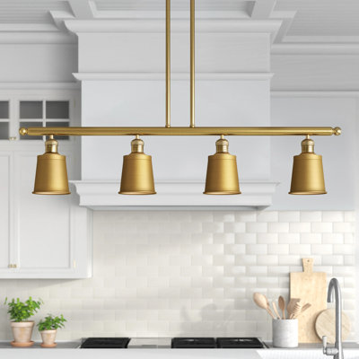 Luminaire suspendu linéaire à 4 lumières pour îlot de cuisine Lavender Hill