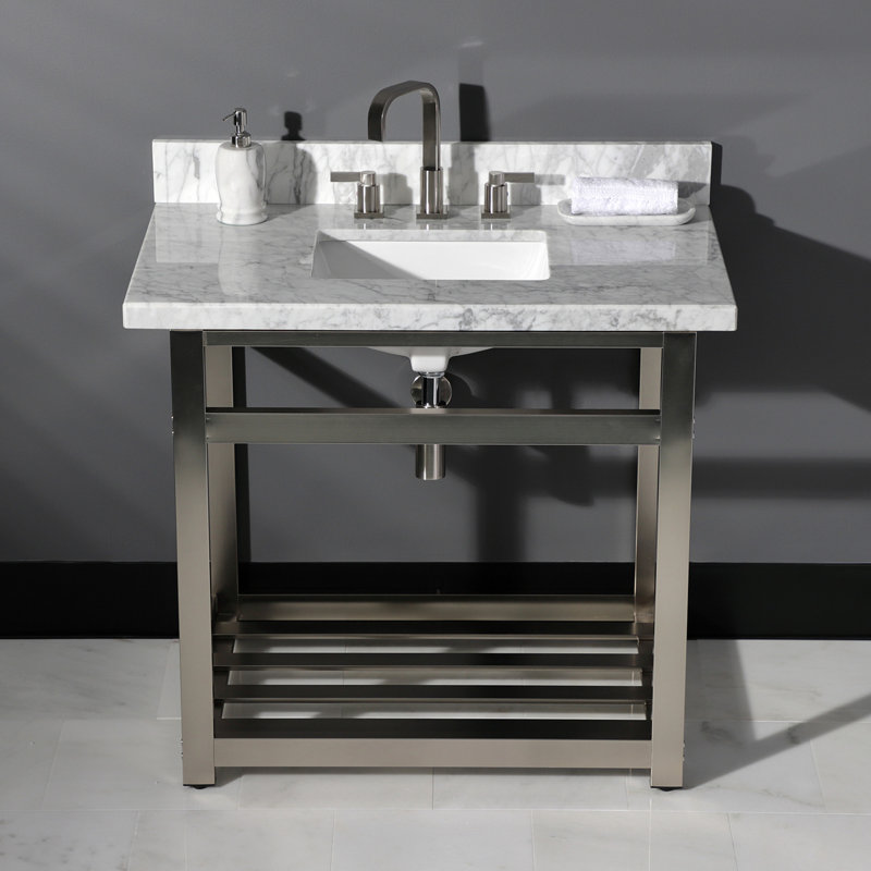 Kingston Brass Kingston Commercial Steel Console Sink Base, Brushed Nickel