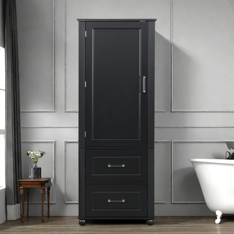 Cobham Cobham With Two Drawers, Adjustable Open Shelves And Acrylic Handles, Black
