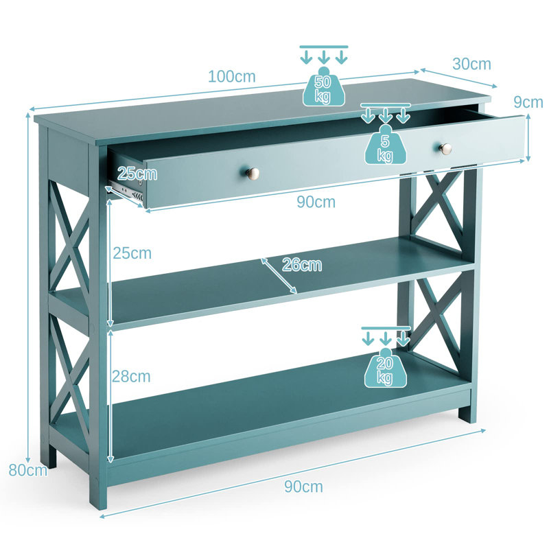 Union 100cm Console Table, Green