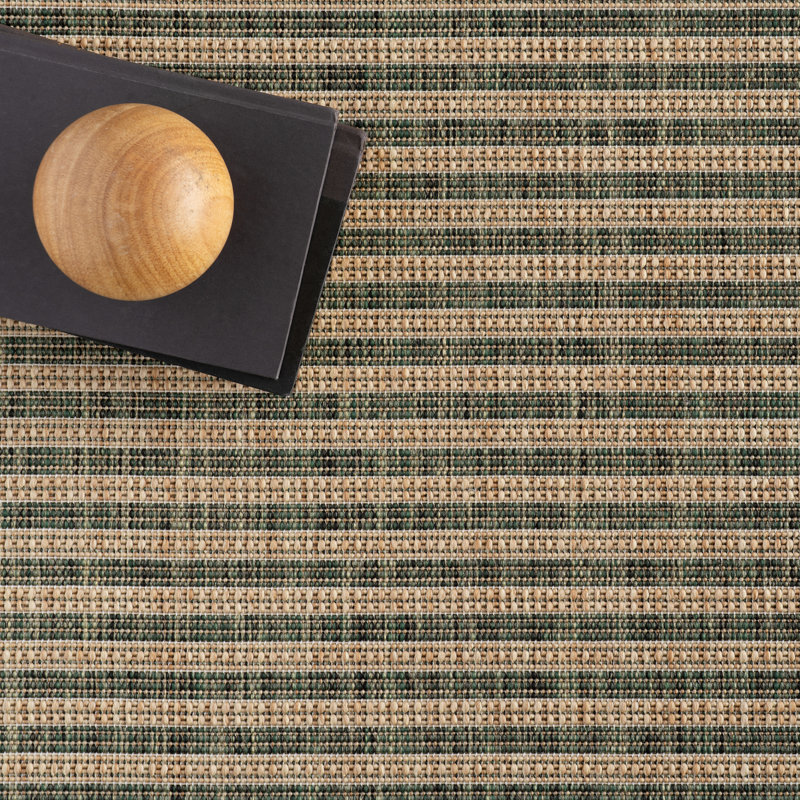 Debrin Striped Indoor/Outdoor Area Rug, Rectangle 6'7" x 9'