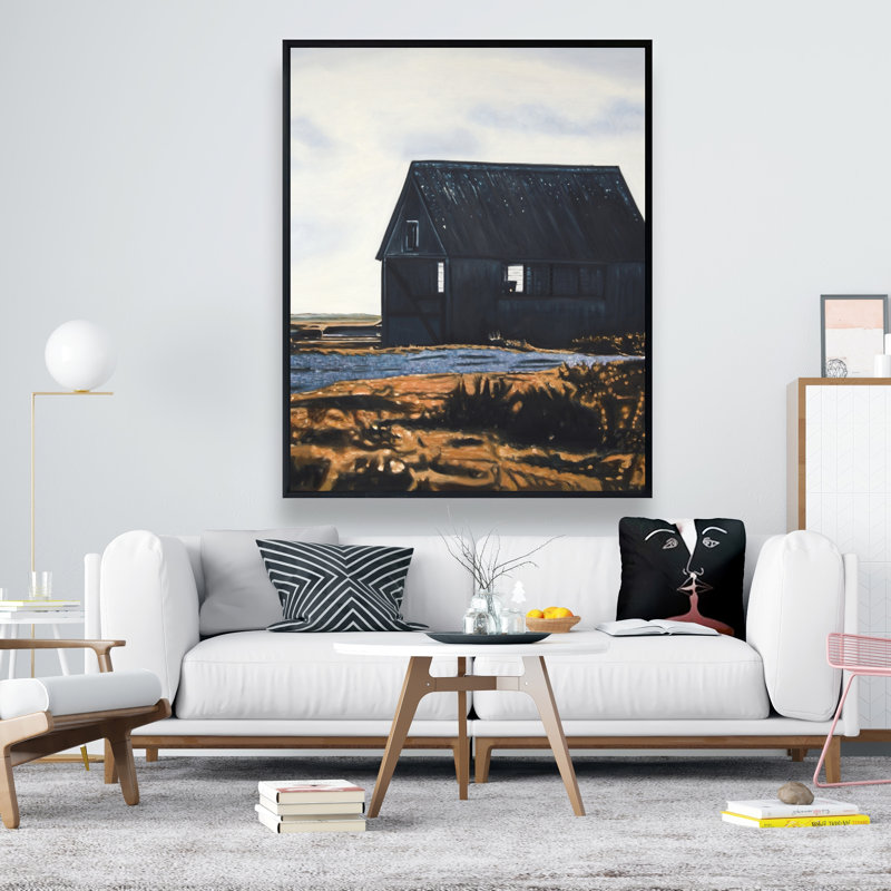 Abandonné grange - Nature morte, art sur toile encadré pour la maison, H 61,25 po x l 49,25 po