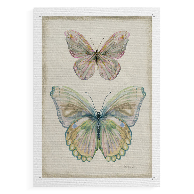 Papillon botanique I - impression sur toile seulement - NON-CADRE, H 27 po x l 18 po