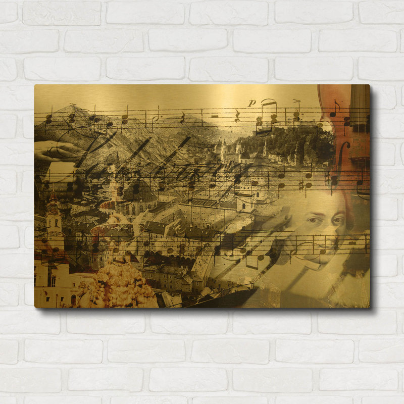 Tableau mural en métal doré « Musique classique » de GraphINC, 91,4 cm x 61 cm, 36 po x 24 po