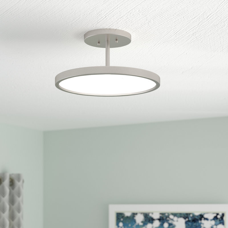Vanwingerden Acrylic LED Semi Flush Mount, Brushed Nickel