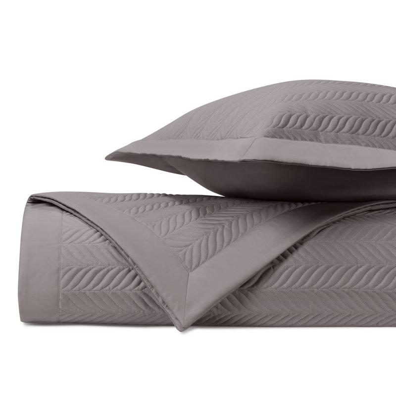 Egyptian Certified Cotton Coverlet Set, King Coverlet + 2 King Shams, Chrome