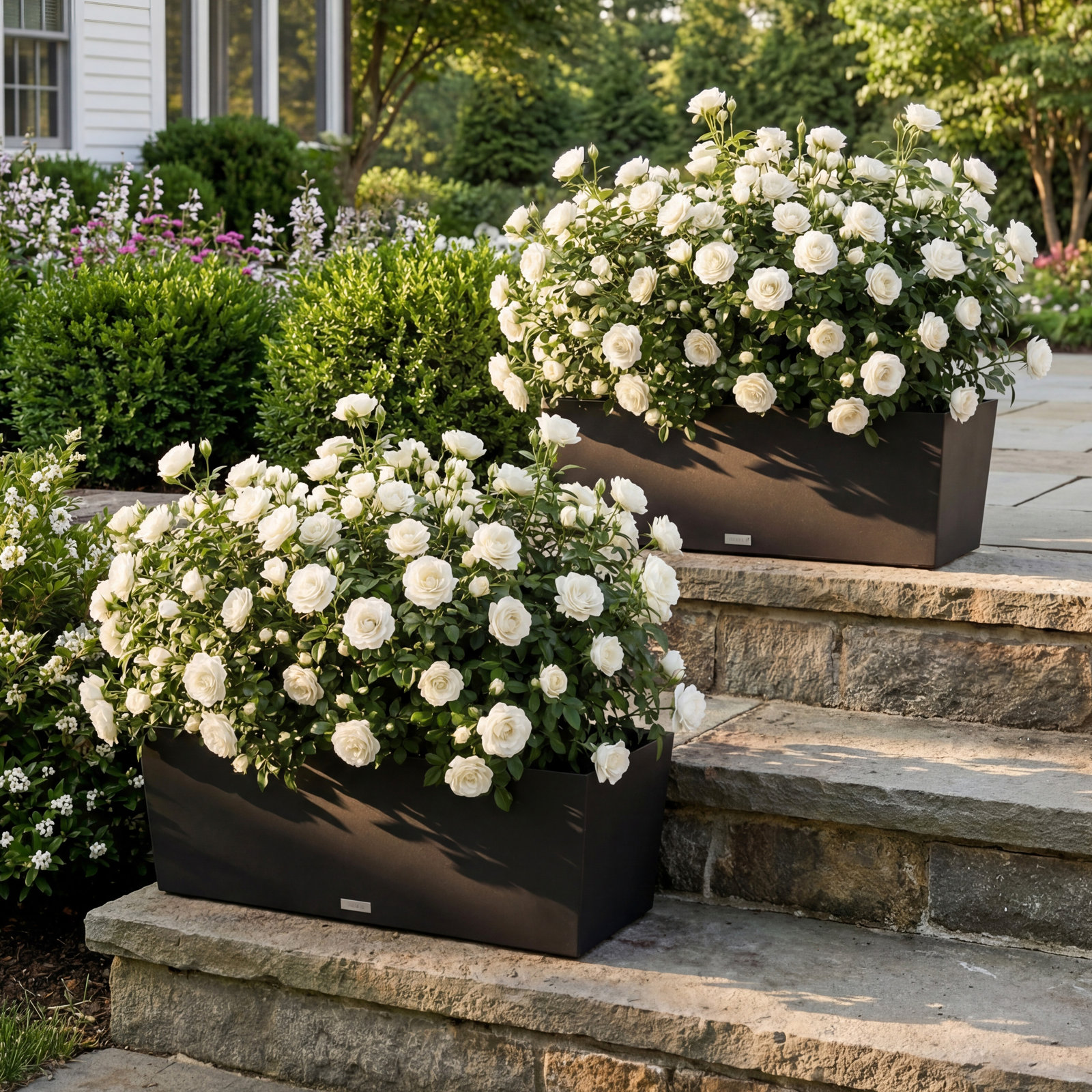Pure Series Midori Planter, Black, 19.75" H x 39.5" W x 12.5" D, 2