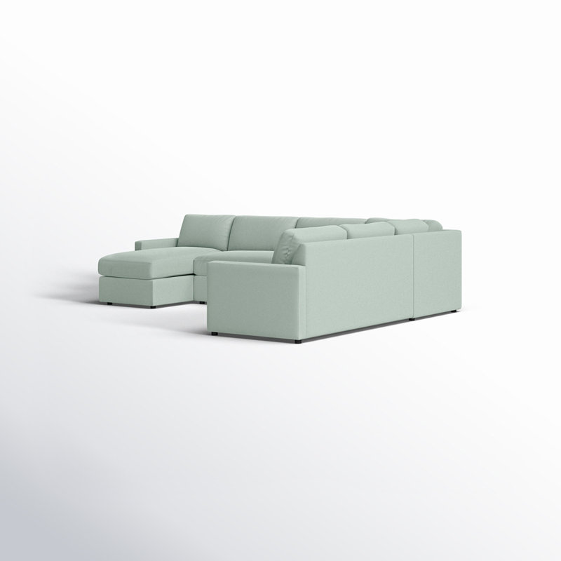 Canapé modulaire large de 150 po Damari, Face à la gauche, Natté Macarena beige