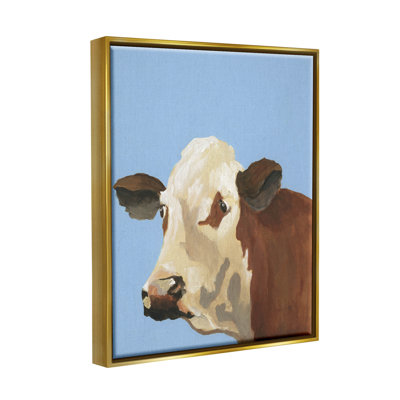 «Blue Farm Cow», art giclée par Regina Moore