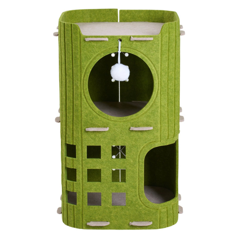 Felt + Polyester Fibre Nest Pet Bed, Green