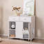 Cat Litter Box Enclosure With 2 Drawers Double Doors Open Shelves Modern Indoor