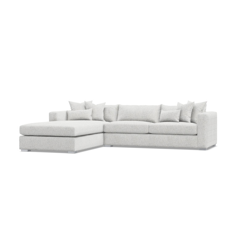 Chaise Sectional, Cream Polyester